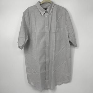 KS SIGNATURE LIGHT GRAY BUTTON DOWN SHORT SLEEVE SIZE 17 TALL